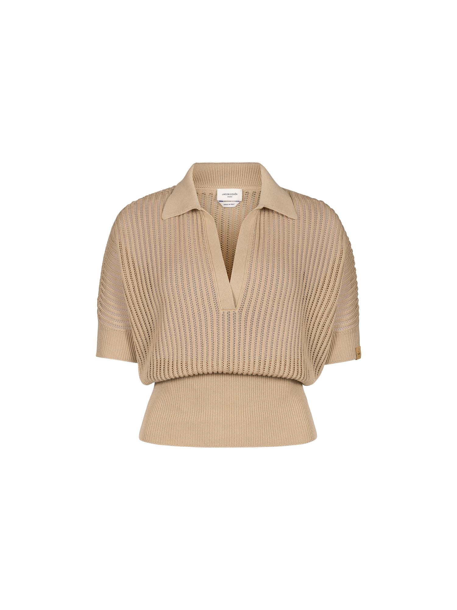 Strikket polo i bomull